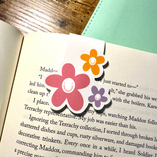 Smiley Flowers Magnetic Bookmark