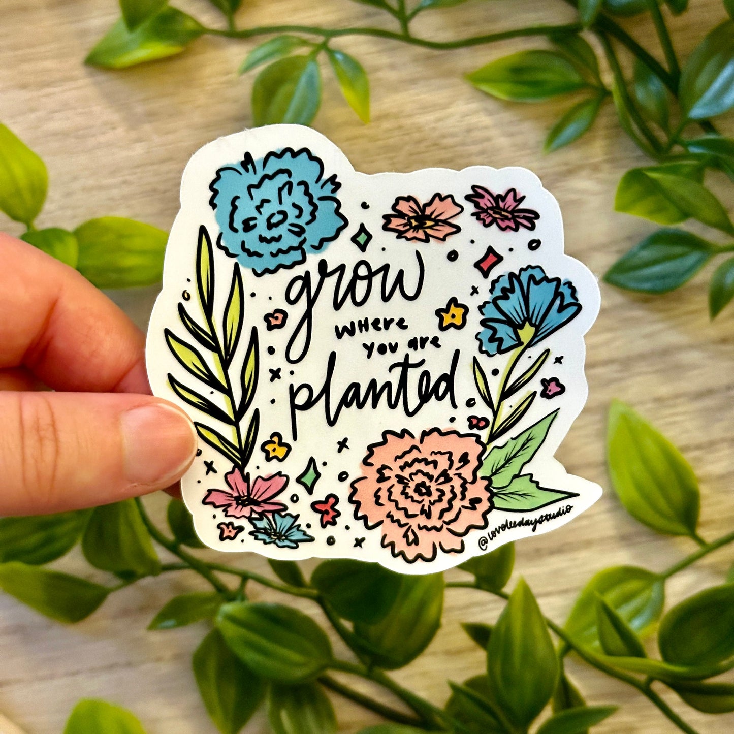 Grow Where You Are Planted (Floral) Sticker